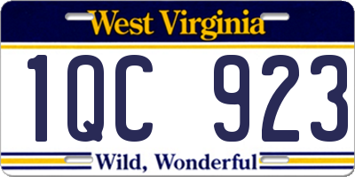 WV license plate 1QC923