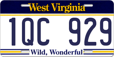 WV license plate 1QC929
