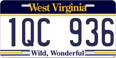 WV license plate 1QC936