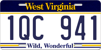 WV license plate 1QC941