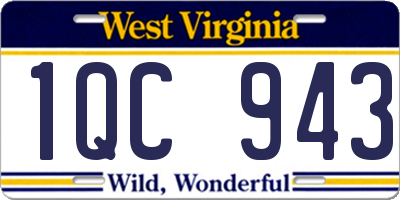 WV license plate 1QC943