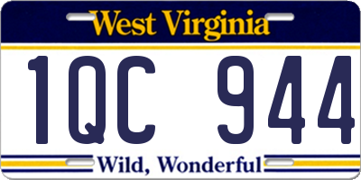 WV license plate 1QC944