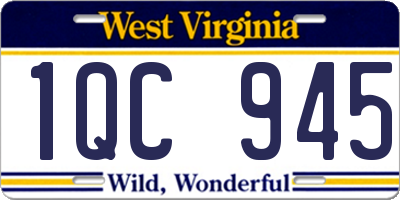 WV license plate 1QC945