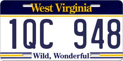 WV license plate 1QC948