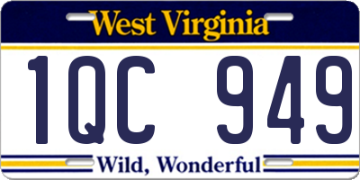 WV license plate 1QC949