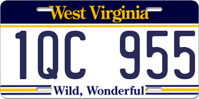 WV license plate 1QC955