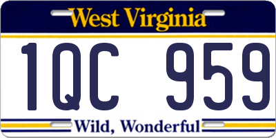 WV license plate 1QC959