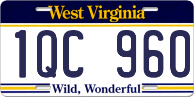 WV license plate 1QC960