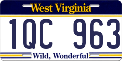 WV license plate 1QC963