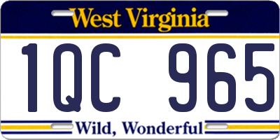 WV license plate 1QC965