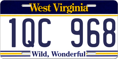 WV license plate 1QC968