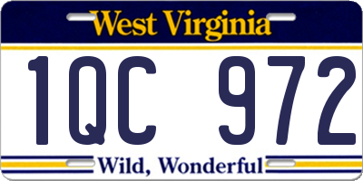 WV license plate 1QC972