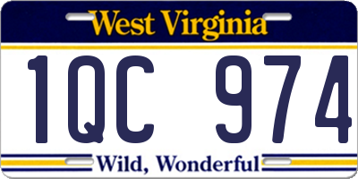 WV license plate 1QC974