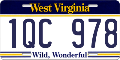 WV license plate 1QC978