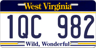 WV license plate 1QC982