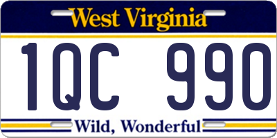 WV license plate 1QC990