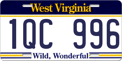 WV license plate 1QC996