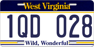 WV license plate 1QD028
