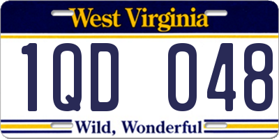 WV license plate 1QD048