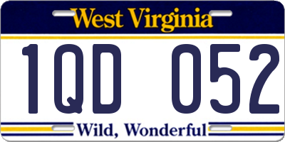 WV license plate 1QD052