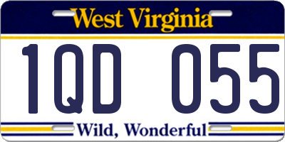 WV license plate 1QD055