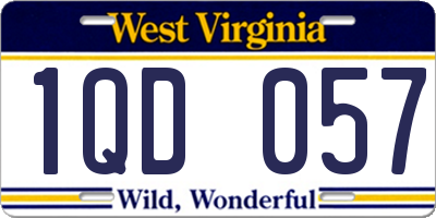 WV license plate 1QD057