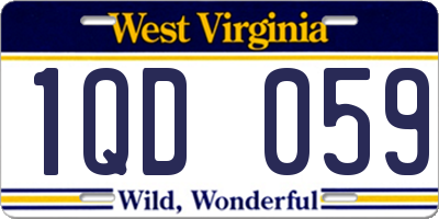 WV license plate 1QD059