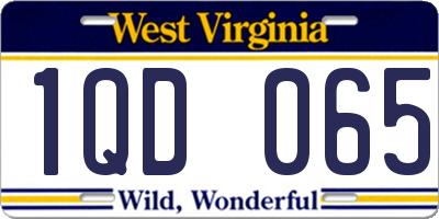 WV license plate 1QD065