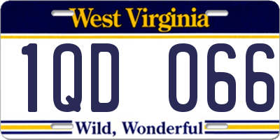 WV license plate 1QD066