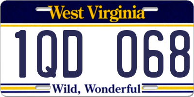WV license plate 1QD068