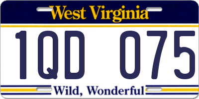 WV license plate 1QD075