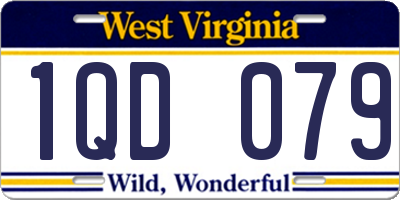 WV license plate 1QD079