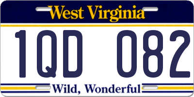 WV license plate 1QD082