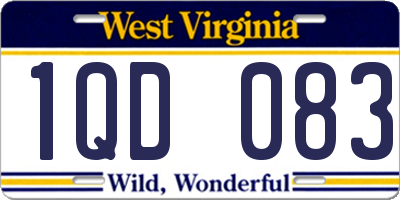 WV license plate 1QD083