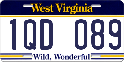 WV license plate 1QD089