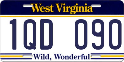 WV license plate 1QD090
