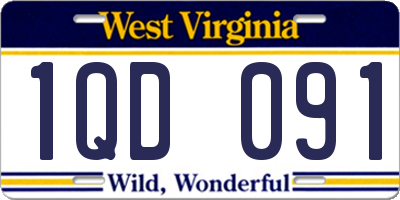 WV license plate 1QD091