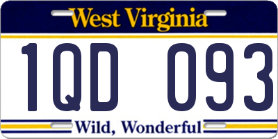 WV license plate 1QD093