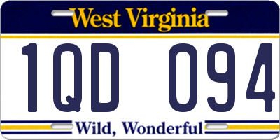 WV license plate 1QD094