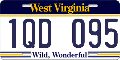 WV license plate 1QD095