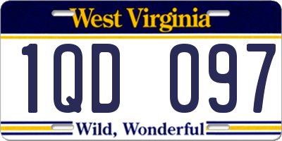 WV license plate 1QD097