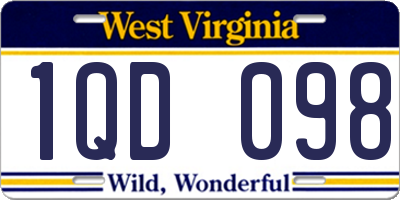 WV license plate 1QD098