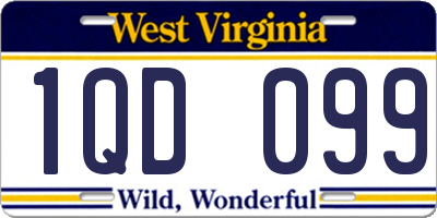 WV license plate 1QD099