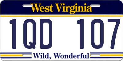 WV license plate 1QD107