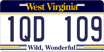 WV license plate 1QD109
