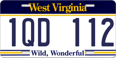 WV license plate 1QD112