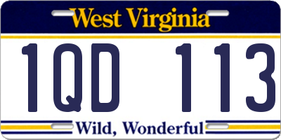 WV license plate 1QD113