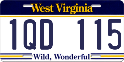 WV license plate 1QD115