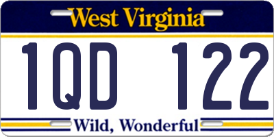WV license plate 1QD122