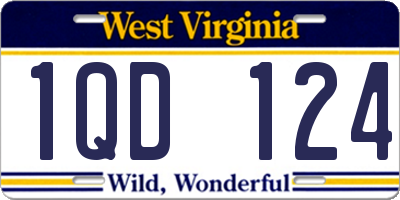 WV license plate 1QD124